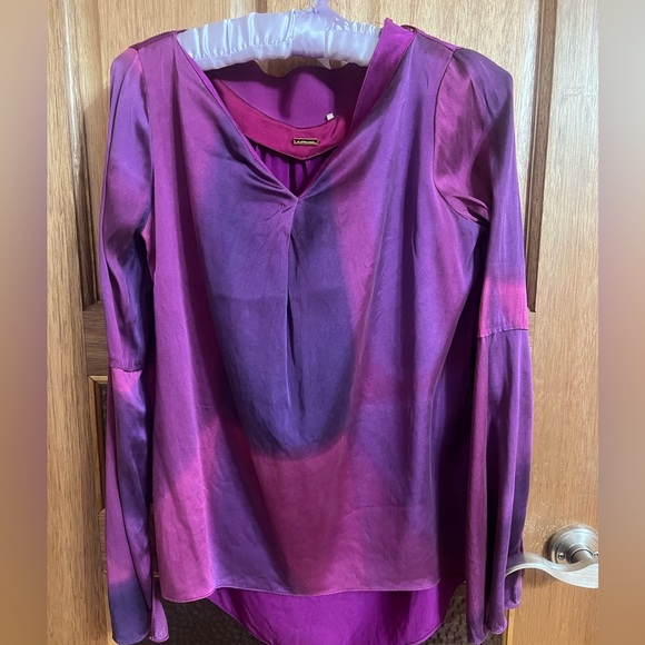 Elie Tahari Silk Purple Blouse - Picture 1 of 3